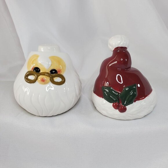 VTG Mother Brown's Santa And Hat Salt & Pepper Shakers Ceramic 1999 Christmas - Picture 7 of 11